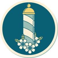sticker of tattoo in traditional style of a barbers pole png