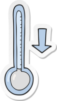 sticker of a cartoon dropping temperature png