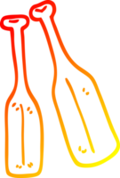 warm gradient line drawing of a cartoon pair of paddles png