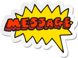 sticker of a cartoon message text png