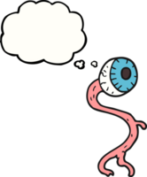 gross  hand drawn thought bubble cartoon eyeball png