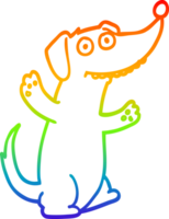 arcobaleno pendenza linea disegno di un' cartone animato cane png
