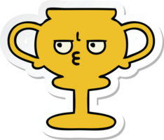 pegatina de un lindo trofeo de dibujos animados png