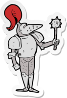sticker of a cartoon medieval knight png