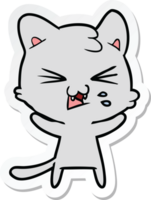 sticker of a cartoon hissing cat png