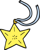 collier étoile de dessin animé de style doodle dessiné à la main png