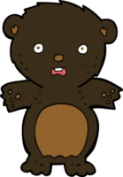 dibujos animados de oso negro asustado png