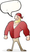 cartoon manly sailor man with speech bubble png