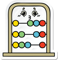 sticker of a cute cartoon abacus png