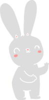 coelho de desenho animado de estilo de cor plana bonito png