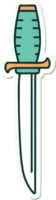 sticker of tattoo in traditional style of a dagger png