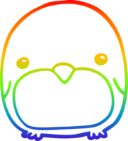 regenboog helling lijn tekening van een schattig tekenfilm pinguïn png