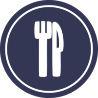 knife and fork circular icon symbol png