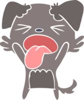 flat color style cartoon disgusted dog png