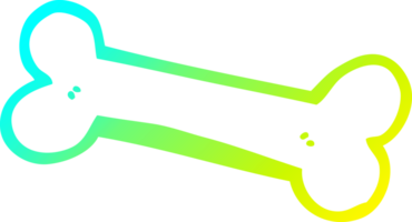 cold gradient line drawing of a cartoon bone png