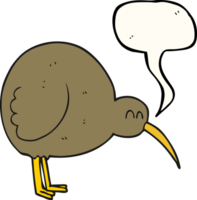 hand drawn speech bubble cartoon kiwi bird png