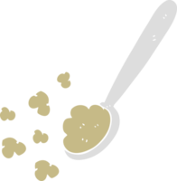 flat color illustration of spoonful of food png