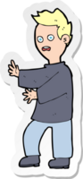 sticker of a cartoon shocked man png