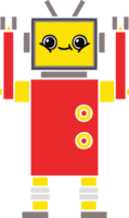 flat color retro cartoon of a robot png