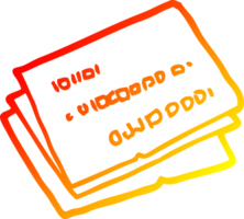 warm gradient line drawing of a old credit cards cartoon png