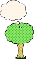 dessin animé arbre avec pensée bulle dans bande dessinée livre style png