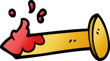 cartoon doodle bloody nail png