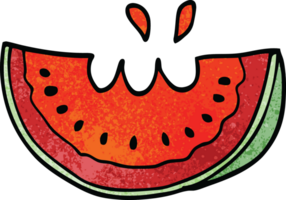 tecknad doodle vattenmelon png