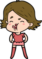 cartoon girl pulling face png