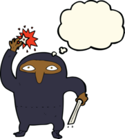 cartoon ninja with thought bubble png