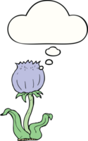 cartoon wild flower with thought bubble png