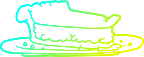 cold gradient line drawing of a Cartoon meat pie png