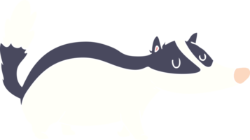 flat color style cartoon badger png