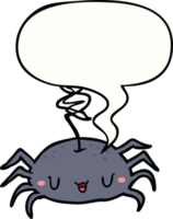 cartoon halloween spider with speech bubble png