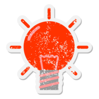 rosso leggero lampadina grunge etichetta png