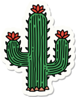 klistermärke av tatuering i traditionell stil av en kaktus png