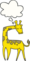 girafa de desenho animado com balão de pensamento png