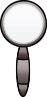 gradient shaded cartoon of a magnifying glass png