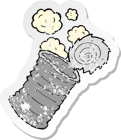 retro distressed sticker of a cartoon old tin can png