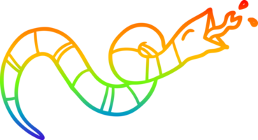 rainbow gradient line drawing of a hissing snake png