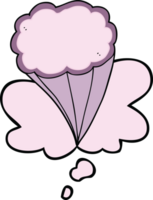 cartoon decorative cloud with thought bubble png