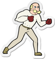 adesivo de um boxer retrô de desenho animado png