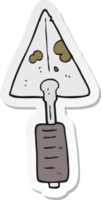 sticker of a cartoon trowel png