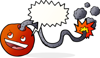 cartoon burning bomb with speech bubble png