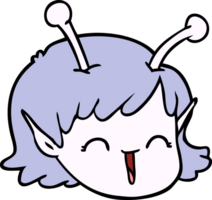 cartoon alien space girl face png