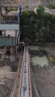 Vertical Video of Quarry Mine Production Aerial View