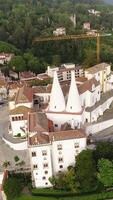 Vertical Video Palace of Sintra Portugal Aerial View