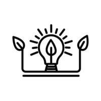 Ecology Bulb Vector Icon