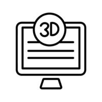 3d calidad pantalla vector icono