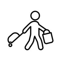 icono de vector de bolsa de transporte