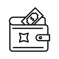 dinero del icono de vector de billetera